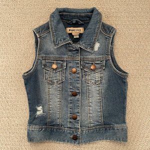 Blue Spice Kid’s NWT Distressed Denim Vest Small 7